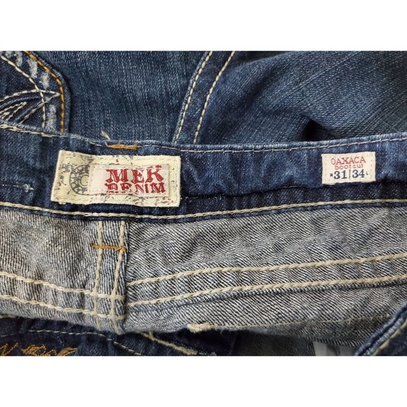 MEK DENIM Oaxaca Boot Cut Jeans Size Distressed - Picture 7 of 8
